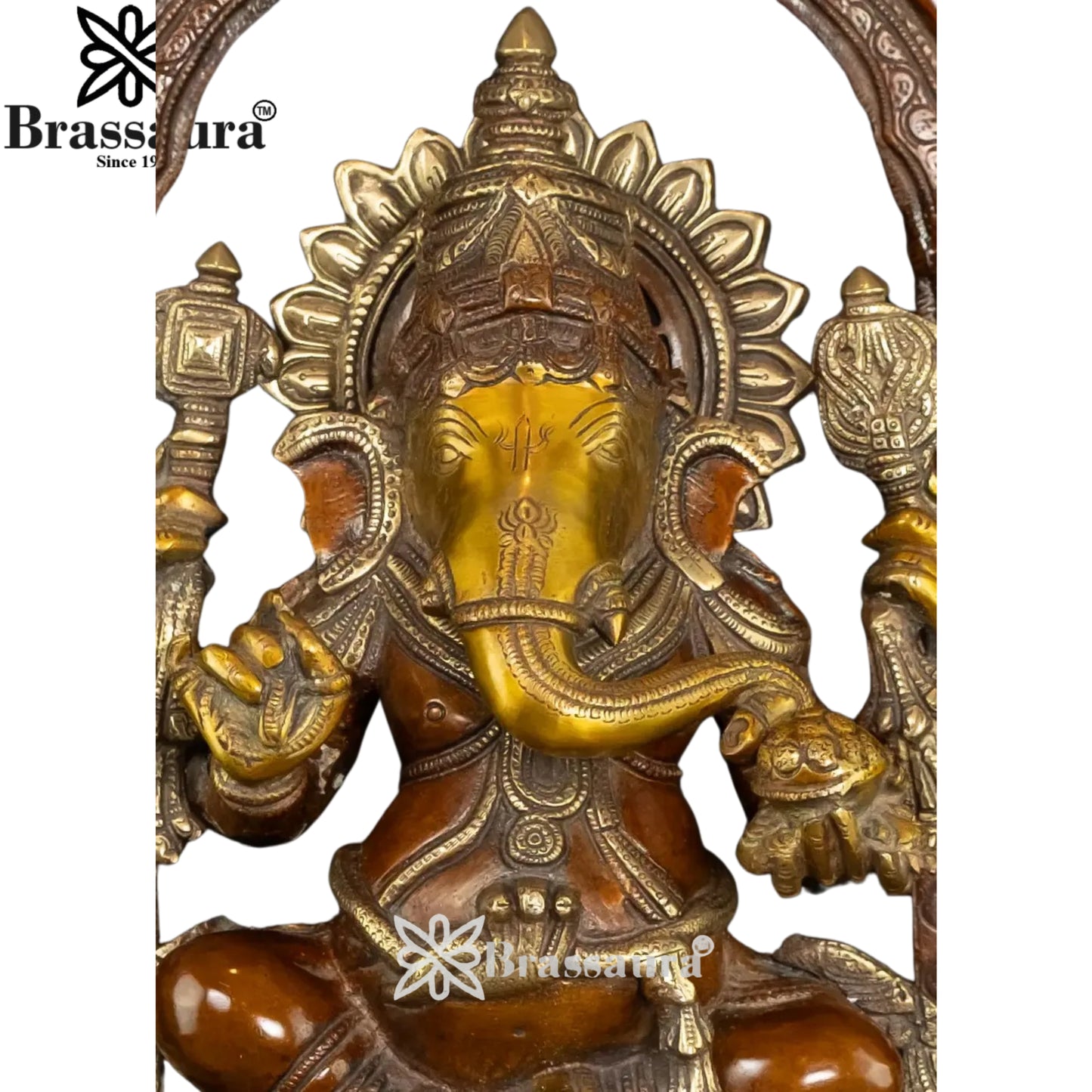 Brass Ganesha Statue Weight 25 Kg And Height 27.5 Inch