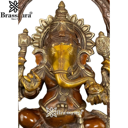 Brassaura Brass Ganesha Idol | Height 27.5 Inches