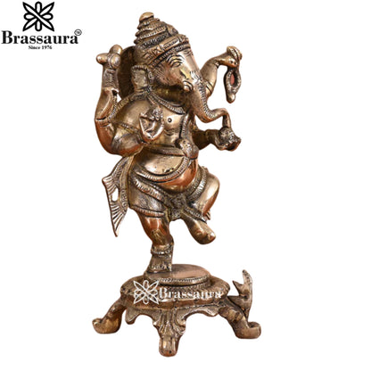 Brass Ganesha Statue Weight 1.61 Kg & Height 8 Inch