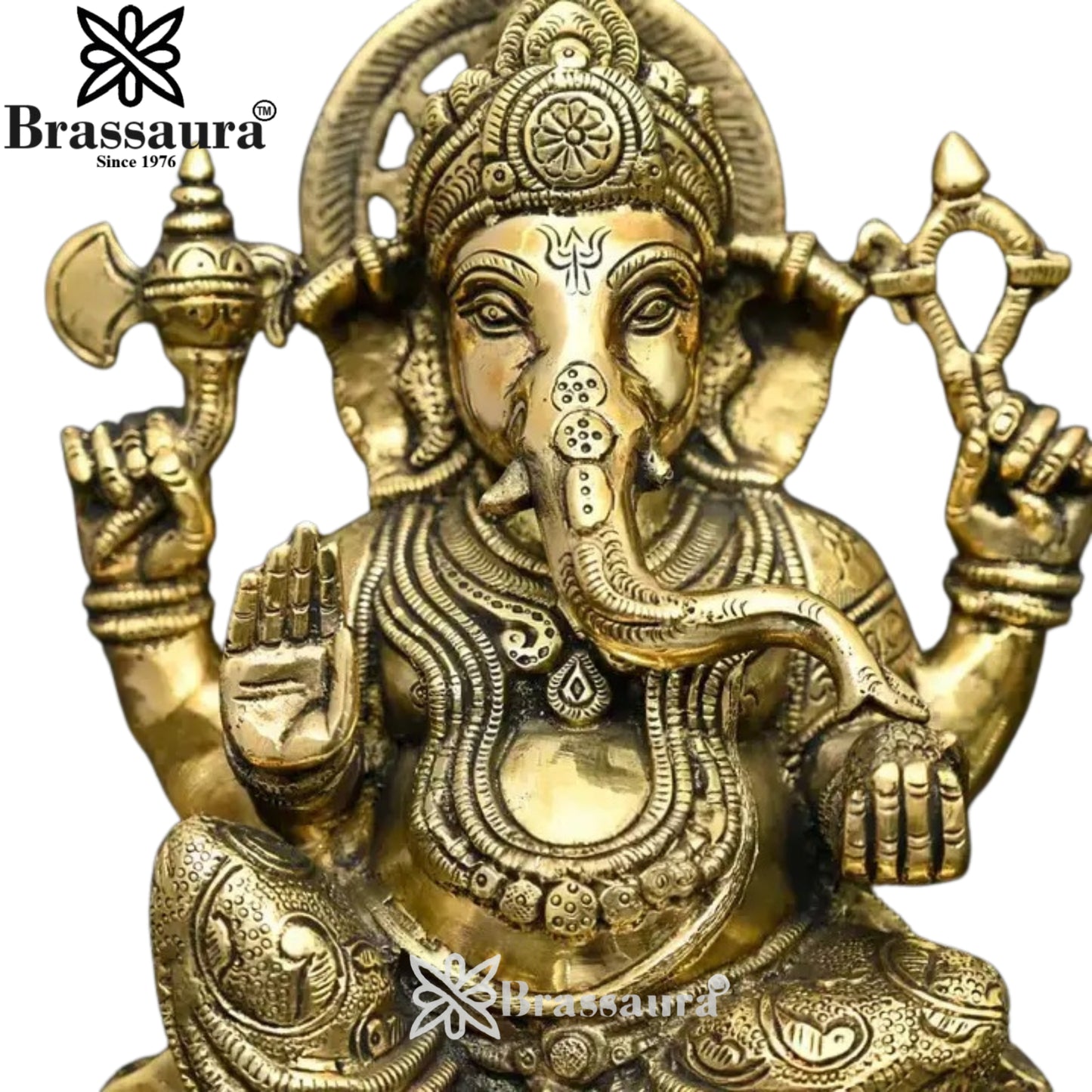 Brass Ganesha Statue Weight 5.63 Kg And Height 9.5 Inch