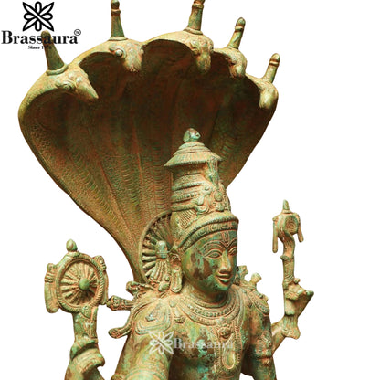 Brass Vishnu Statue Weight 35 Kg And Height 28 Inch