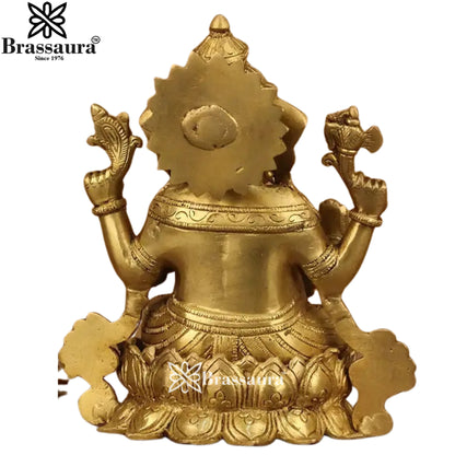 Brass Jewellery Ganesha Statue Weight 3.3 Kg And Height 8.5 Inch