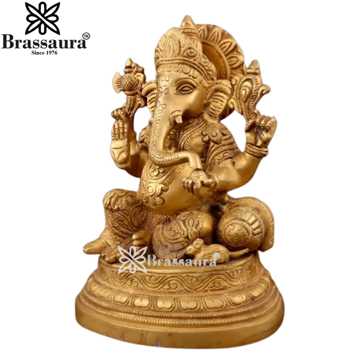 Brass Ganesha Statue Weight 1.31 Kg And Height 4.3 Inch