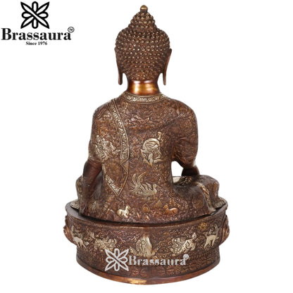 Brass Bhumisprasa Buddha Weight 17 kg & Height 21 Inch