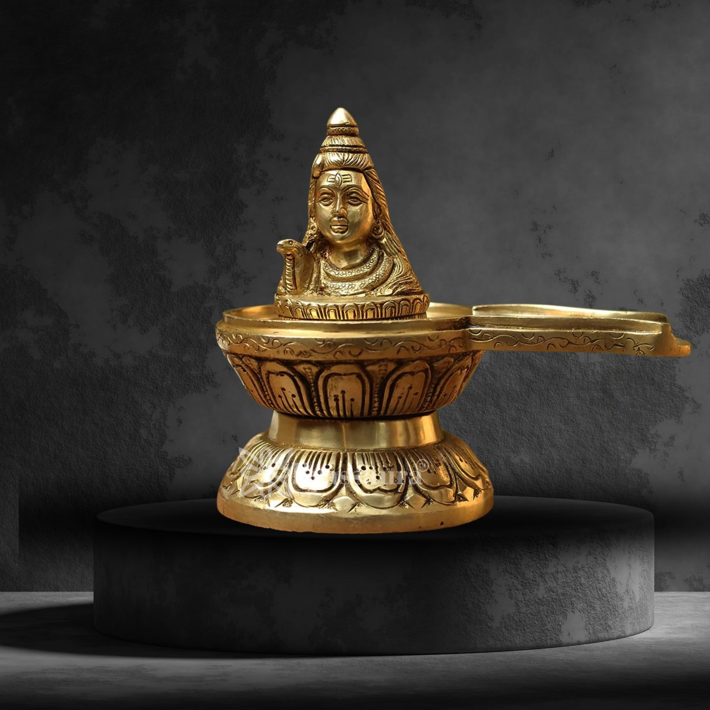 Brass Shivling With Shiv Statue Weight 1.7 Kg And Height 5.5 Inch