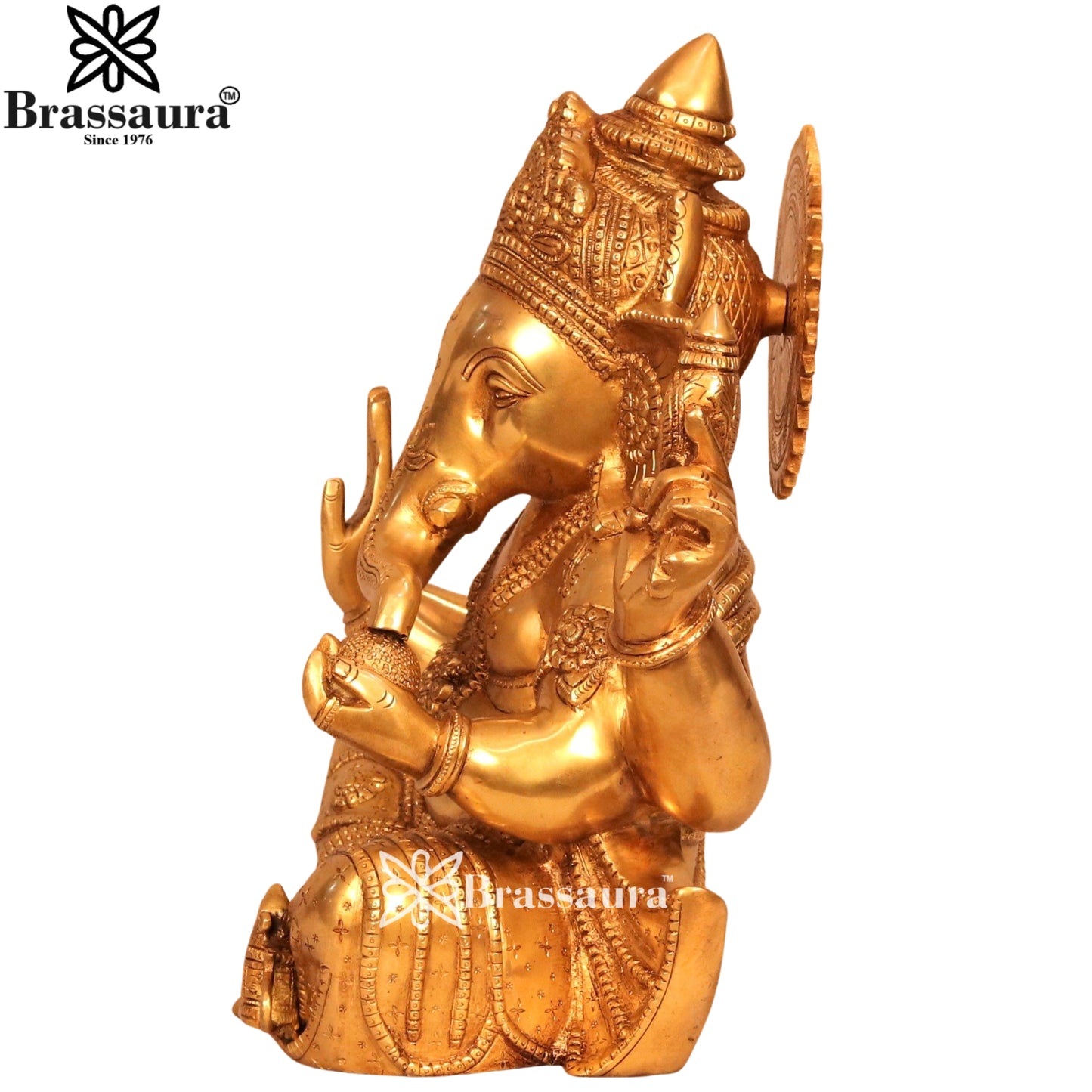 Brass Ganesha Statue Weight 11.2 Kg & Height 14 Inch