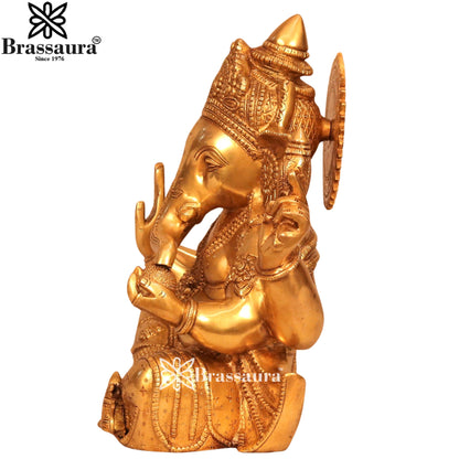 Brass Ganesha Statue Weight 11.2 Kg & Height 14 Inch