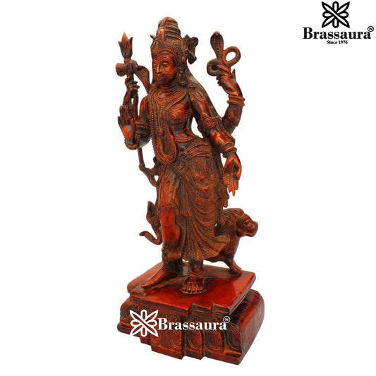 Brassaura™ Brass Ardhanarishwar Statue – Height 18 Inches & Weight 10.5 Kgs | Home Altar & Pooja Décor