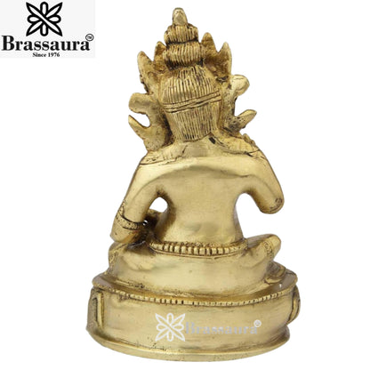 Brass Artistic Royal Golden Buddha Weight 1.9 Kg & Height 8 Inch
