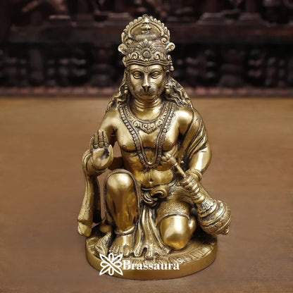 Brass Hanuman Statue Weight 3.3 Kg And Height 9 Inch