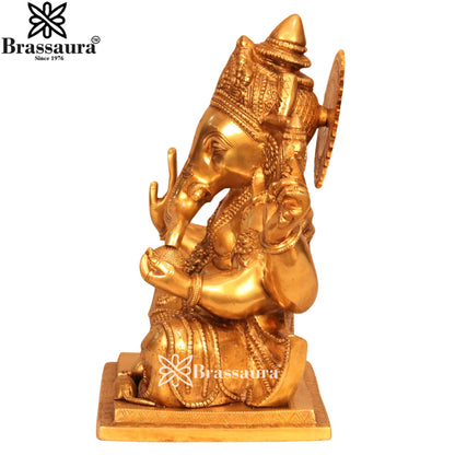 Brass Ganesha Statue Weight 14.2 Kg & Height 14 Inch