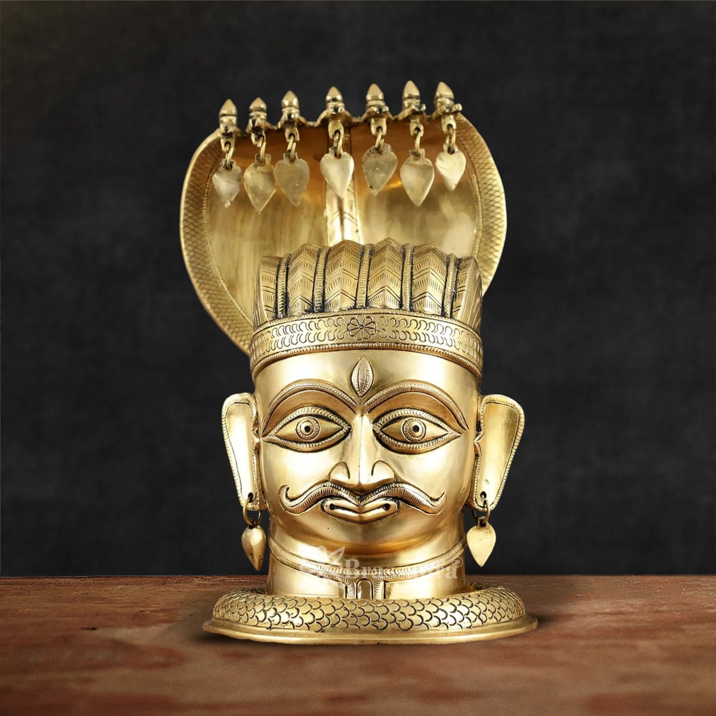 Brass Shiv Mukhlingam With Naagraaj Statue Weight 8 Kg And Height 22 Inch