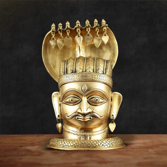 Brass Shiv Mukhlingam With Naagraaj Statue Weight 8 Kg And Height 22 Inch