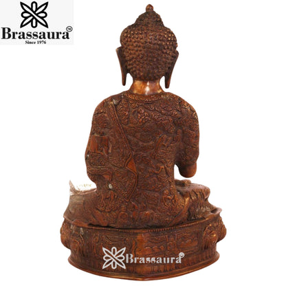 Brass Vintage Buddha Weight 7.3 Kg & Height 14 inch