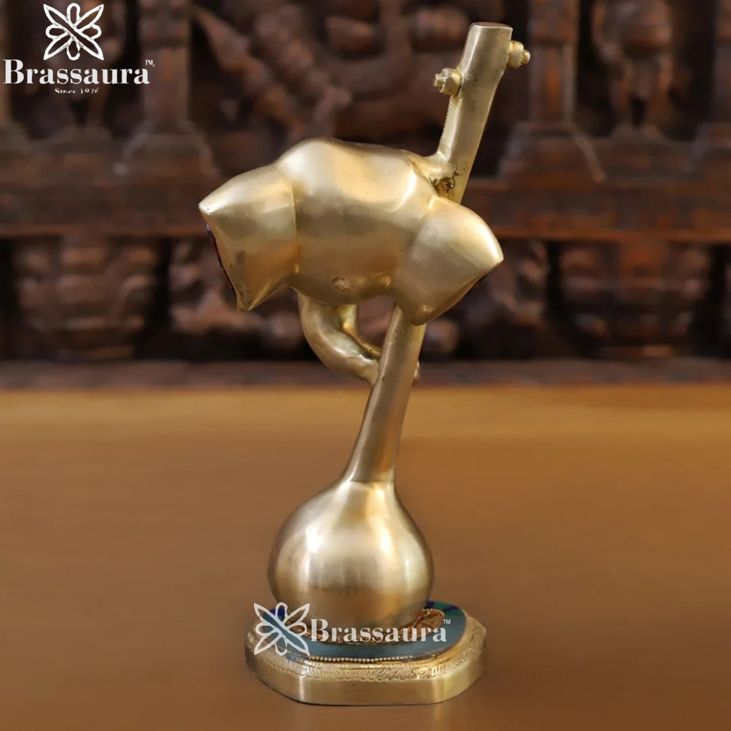 Brass Gem Stone Work Ganesha Weight 2.9 Kg & Height 12 Inch