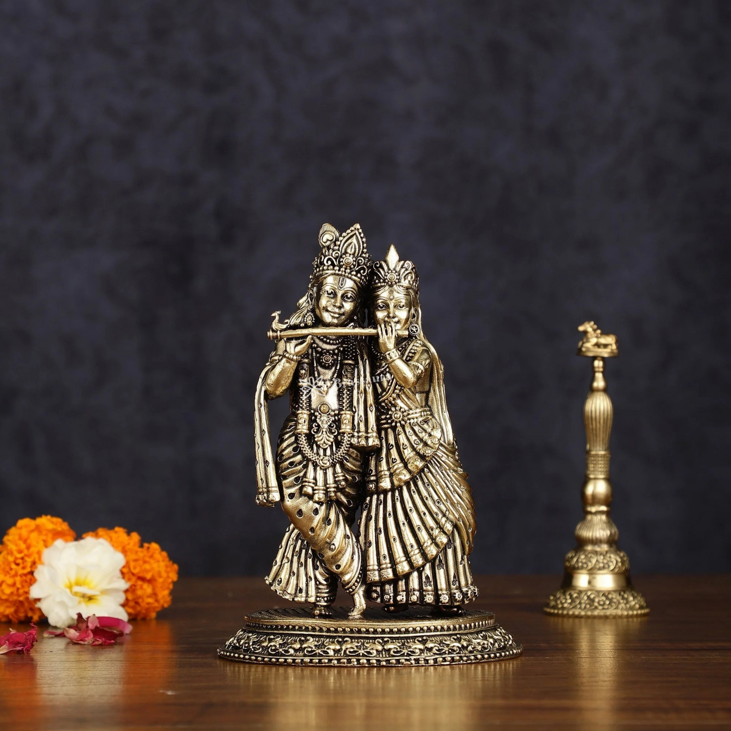 Brassaura™ Brass Radha Krishna Idol – Height 6 Inches & Weight 510 gms