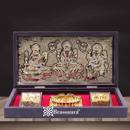 Brass Artistic Lakshmi Ganesh Weight 0.4 kg & Height 1.5 Inch