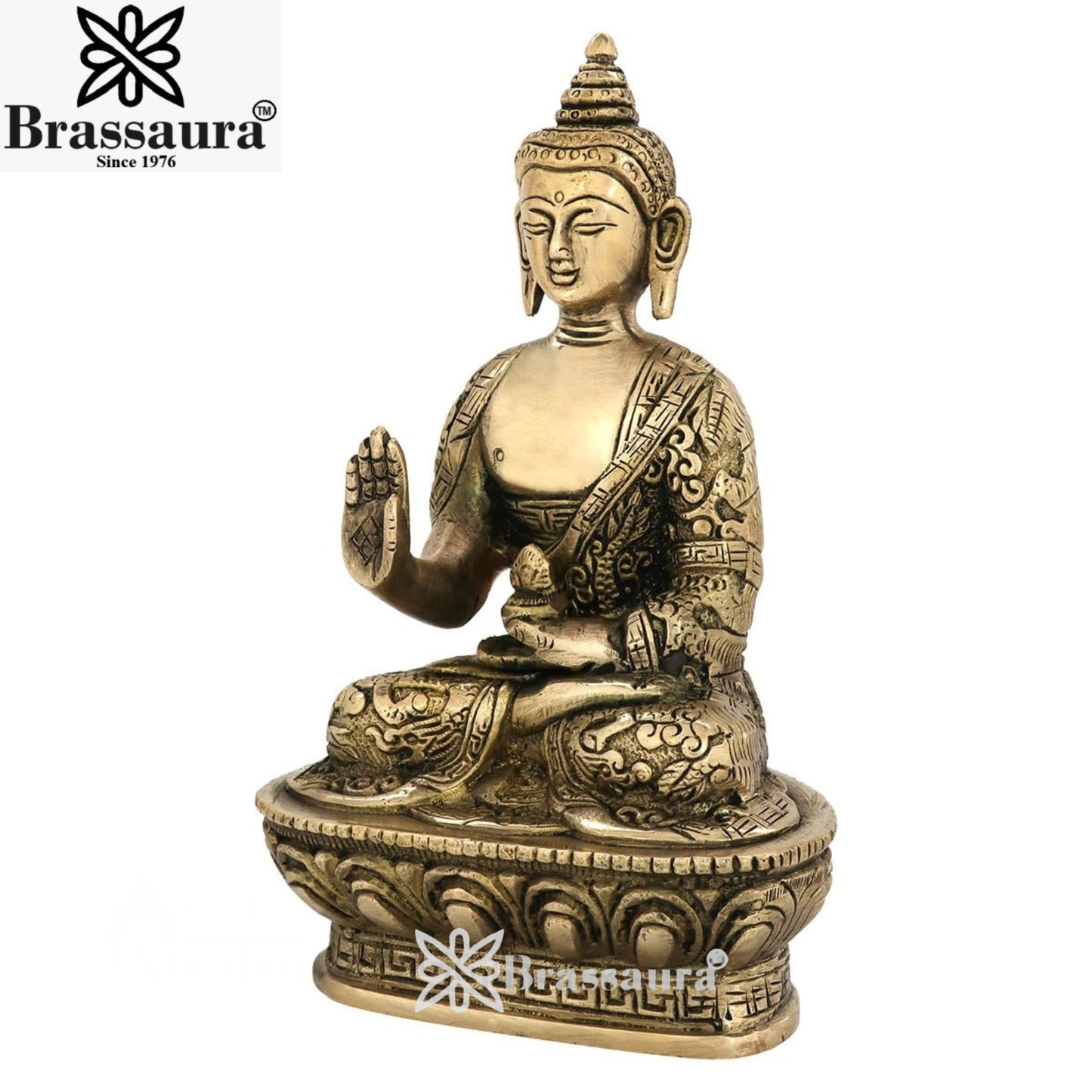 Brass Blessing Buddha Weight 1 kg & Height 7 Inch
