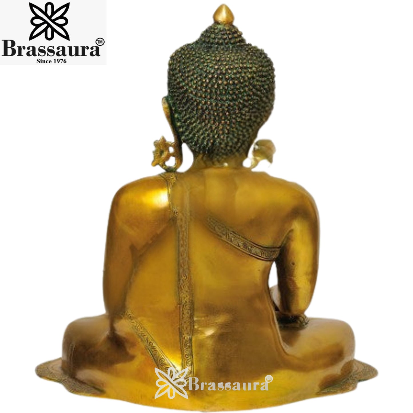 Brass Antique Buddha Weight 17 Kg & Height 17.5 inch