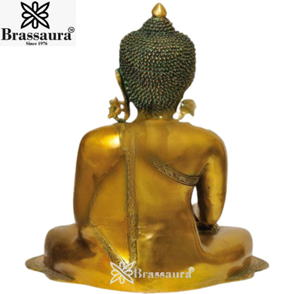 Brass Antique Buddha Weight 17 Kg & Height 17.5 inch