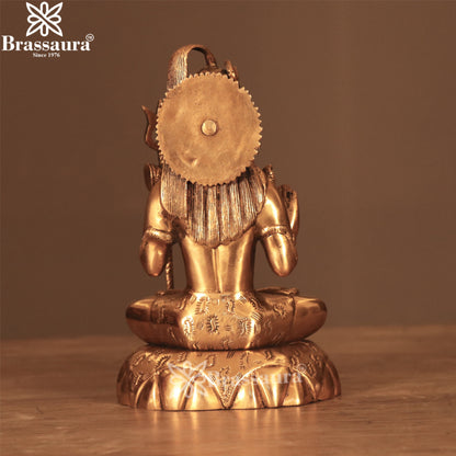 Brassaura™ Small Brass Shiva Idol – Height 10.2 Inches & Weight 2.9 Kgs | Sacred Home Décor