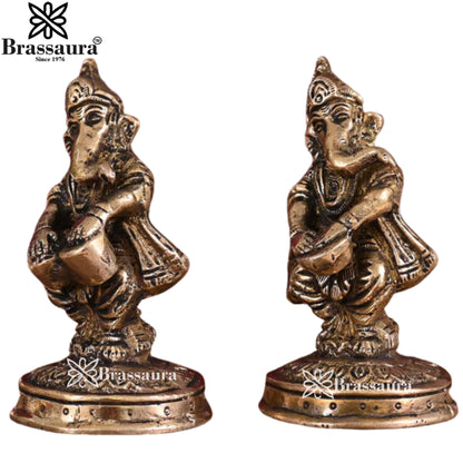 Brass Music Ganesha Statue Weight .74 Kg & Height 4 Inch