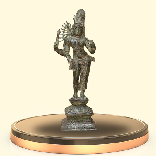 Brass Aardhnareshwar Statue Weight 8.4 Kg And Height 21 Inch
