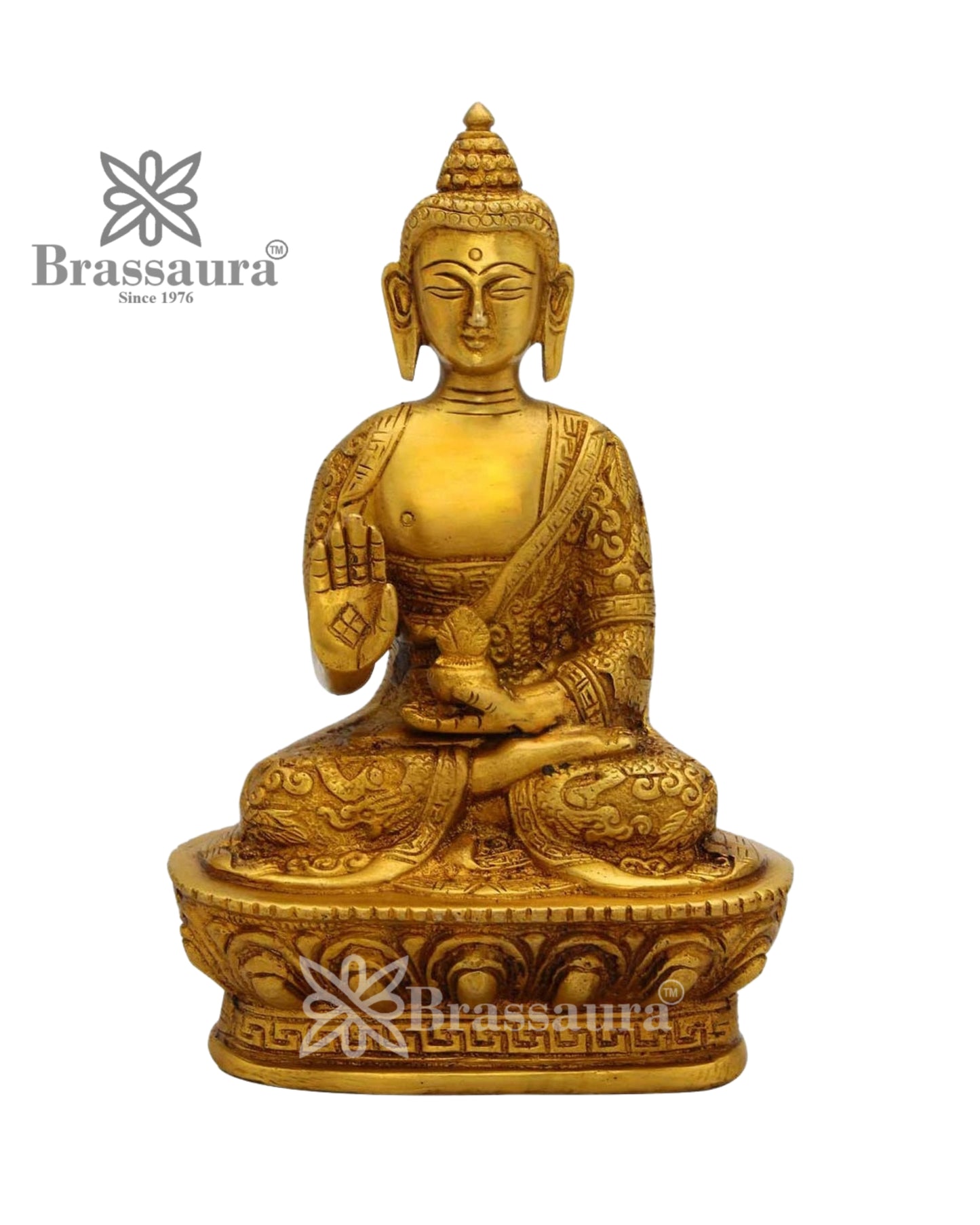 Brass Blessing Buddha Weight 1 kg & Height 7 Inch