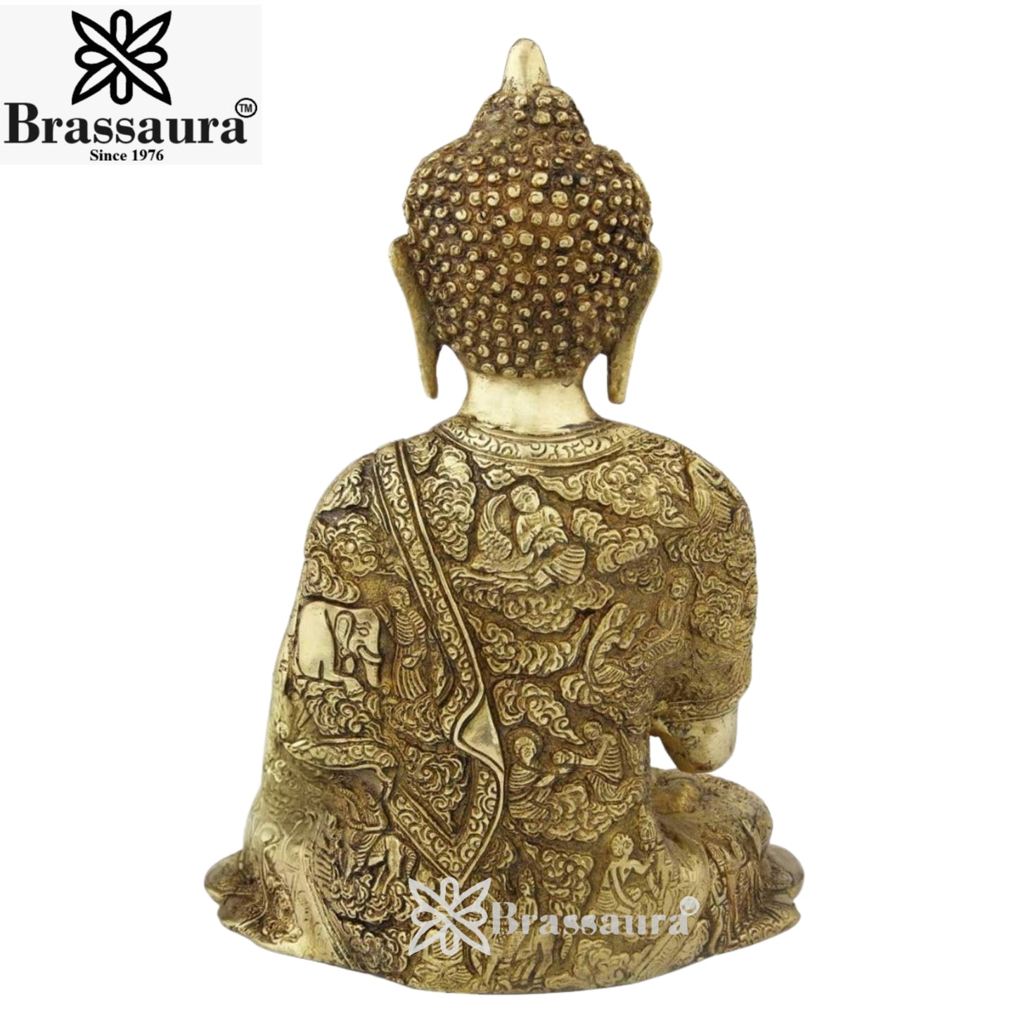 Brass Blessing Artistic Buddha Weight 4.9 kg & Height 13 Inch