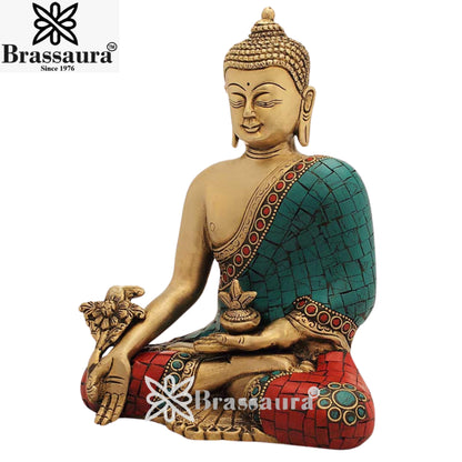 Brass Classic Buddha Weight 2.8 Kg & Height 8 Inch