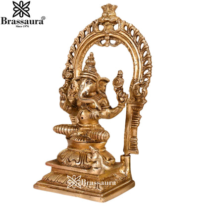 Brass Ganesha Statue Weight 2.5 Kg & Height 9.5 Inch