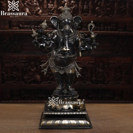Brass Standing Ganesha Weight 49 Kg & Height 36 Inch