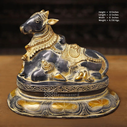 Brass Nandi Statue Weight 6.73 Kg And Height 10 Inch