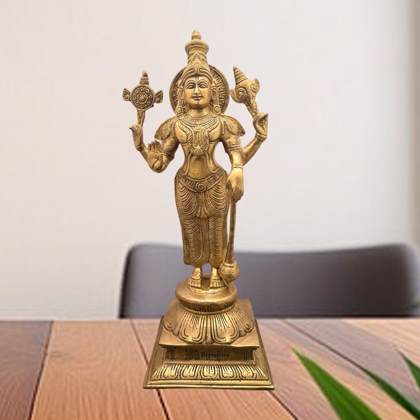 Brass Vishnu Murti for Home and Decor Show Piece for Living Room Height 43 cm Weight 5.7 Kg