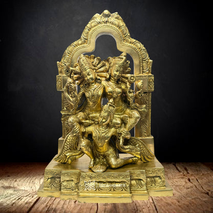 Brass Laxmi Narayana Statue Religious and Spirituality Home Decor and Gift Weight 6 Kg Height 40 cm