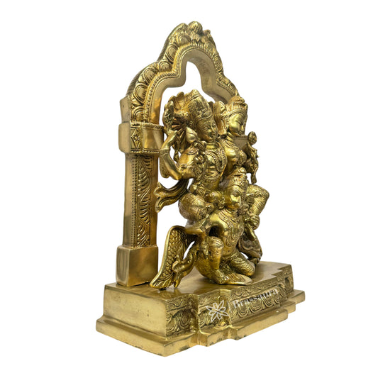 Brassaura™ Brass Laxmi Narayana  – Height 16 Inches & Weight 6 Kgs | Divine Brass Artwork Representing Prosperity & Peace