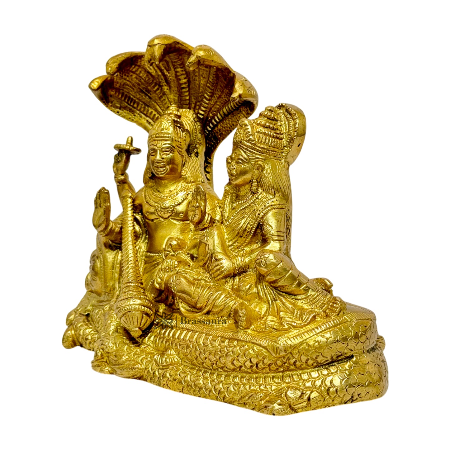 Brass Vishnu Laxmi Murti for Home and Decor Show Piece for Living Room Height 18 cm Weight 2.1 Kg