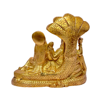 Brass Vishnu Laxmi Murti for Home and Decor Show Piece for Living Room Height 18 cm Weight 2.1 Kg