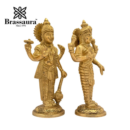 Brass Vishnu laxmi Idol for Home and Decor Weight 1.7 Kg Height 17 cm