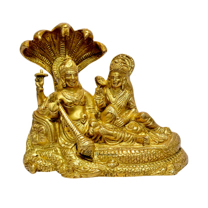 Brass Vishnu Laxmi Murti for Home and Decor Show Piece for Living Room Height 18 cm Weight 2.1 Kg