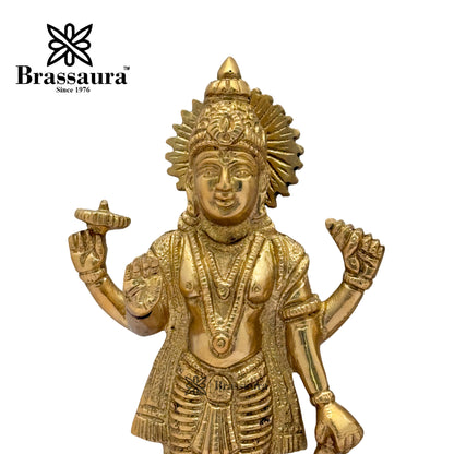 Brass Vishnu laxmi Idol for Home and Decor Weight 1.7 Kg Height 17 cm