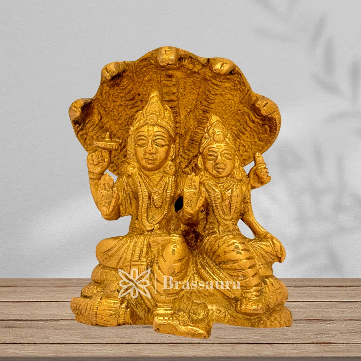 Brass Vishnu laxmi Idol for Home and Decor Weight 1 Kg Height 11 cm