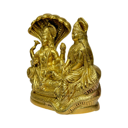 Brass Vishnu Laxmi Murti for Home and Decor Show Piece Height 41 cm Weight 3.3 Kg