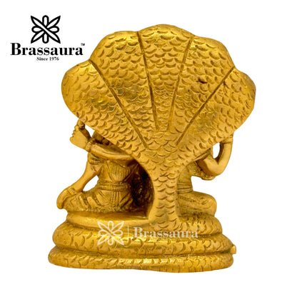 Brass Vishnu laxmi Idol for Home and Decor Weight 1 Kg Height 11 cm