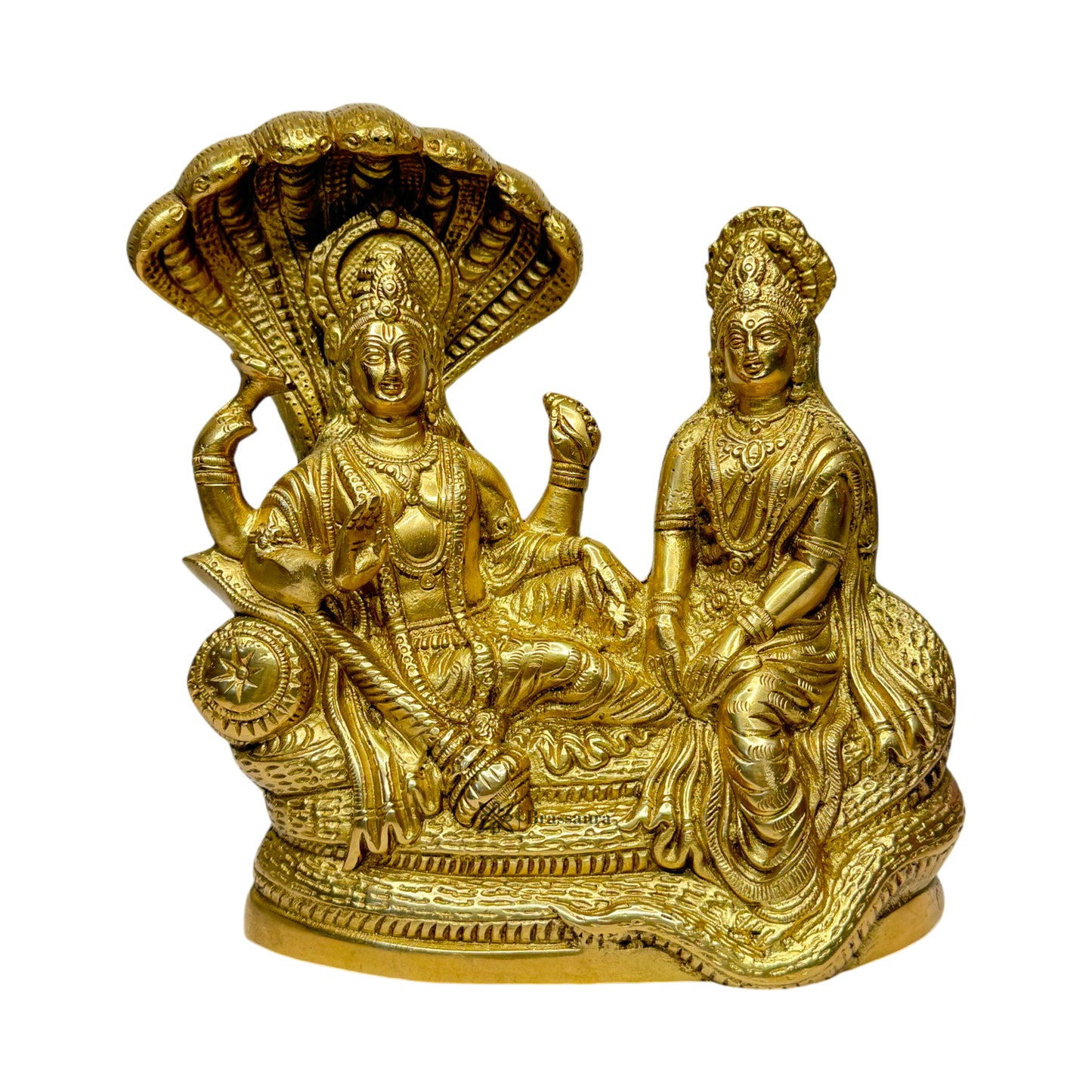 Brass Vishnu Laxmi Murti for Home and Decor Show Piece Height 41 cm Weight 3.3 Kg