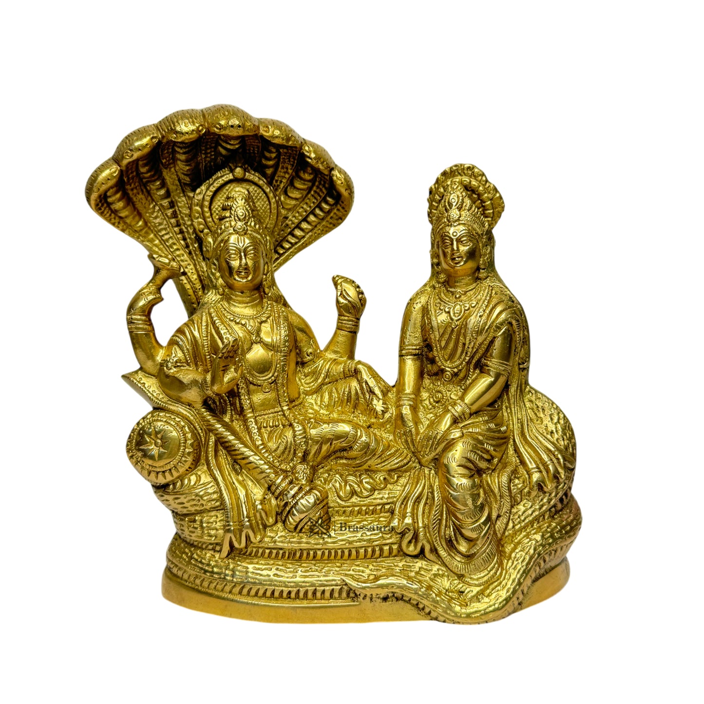 Brass Vishnu Laxmi Murti for Home and Decor Show Piece Height 41 cm Weight 3.3 Kg