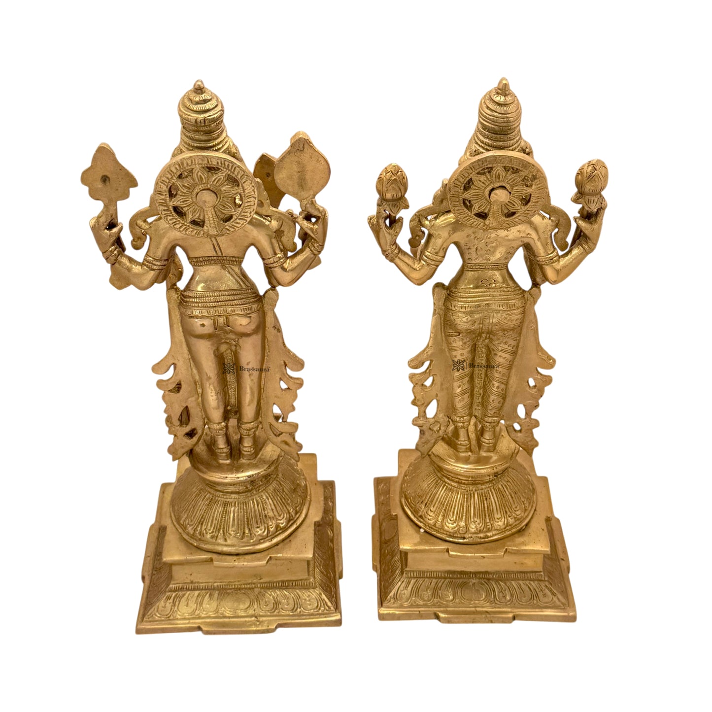 Brass Golden Vishnu Laxmi Murti for Religious and Spirituality Home Decor and Gift Weight 9.5 Kg Height 40 cm