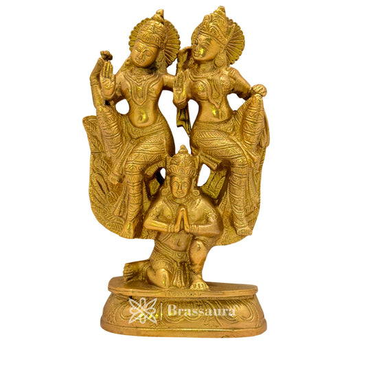 Brass Vishnu laxmi and Garud Idol for Home and Decor Weight 2.2 Kg Height 21 cm