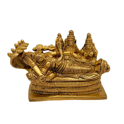 Brass Vishnu Laxmi Murti for Home and Decor Show Piece Height 11 cm Weight .6 Kg