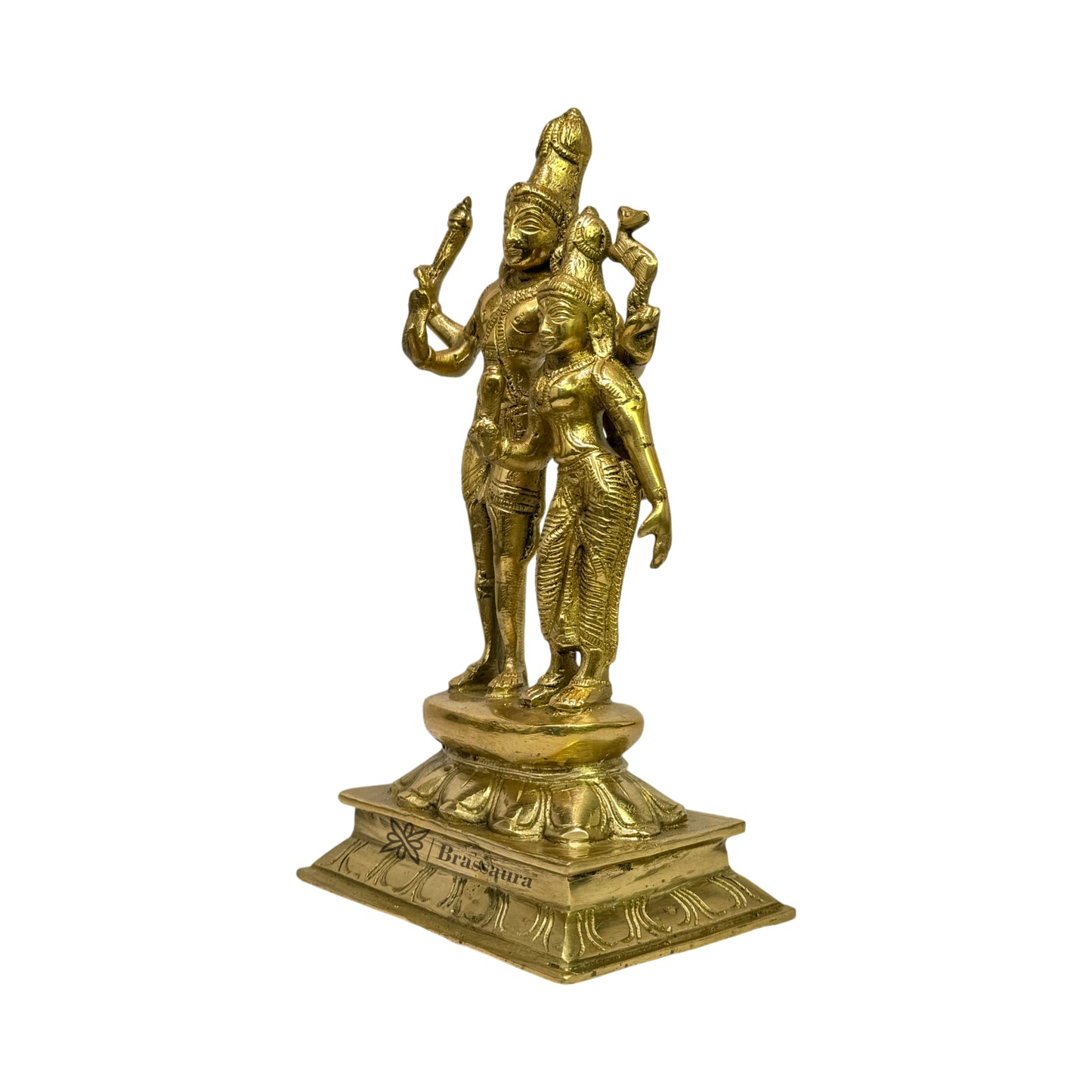 Brass Shiva Parvati Murti for Home and Decor ShowPiece for Living Room Handmade Height 25 cm Weight 1.8 Kg